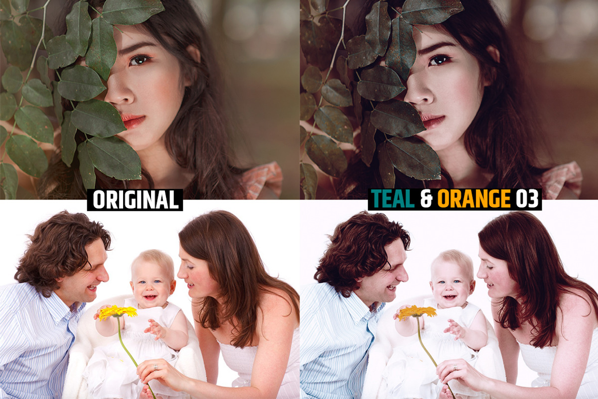 Orange & Teal 30 Cinematic FILM LUTS, a Plug-in Add-On by WeLovePresets (Photo 4 of 61)