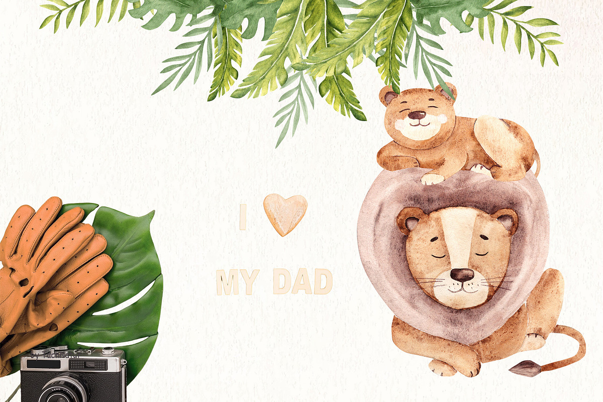 Animal Dads. Watercolor Cliparts., an Animal Illustration by TachNatur (Photo 7 of 7)