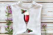 Elegant Burgundy Christmas Clipart, an Illustration by CraftArtStudio (Thumbnail 5 of 6)