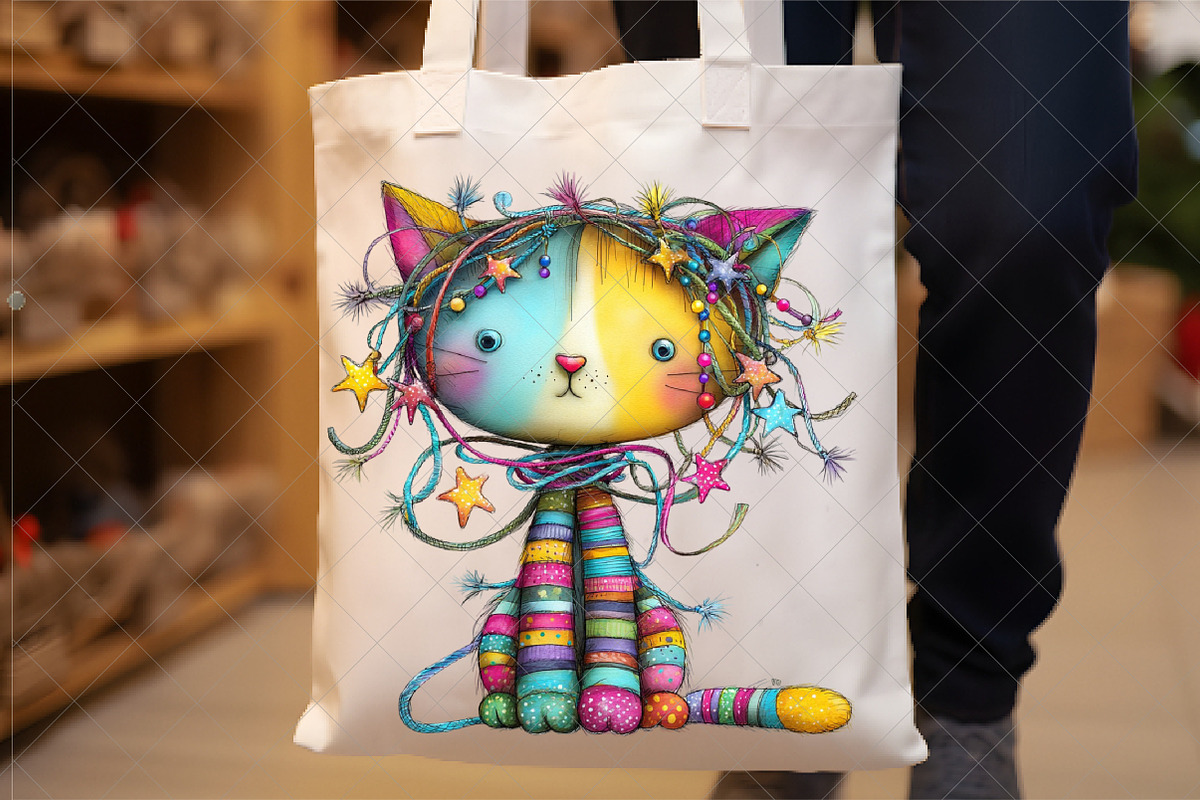 Whimsical Christmas Cat Clipart, an Illustration by SinaCreation (Photo 4 of 6)