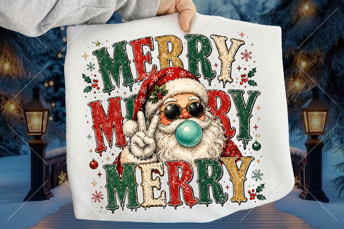 Merry Santa Christmas PNG, a Seasonal Illustration by Canvas Craft (Photo 1 of 6)