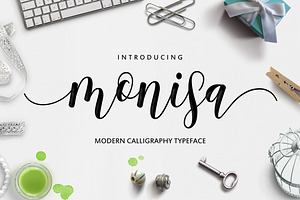 Monisa Script, a Script Font by Areatype