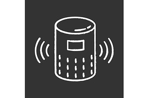 Modern Smart Speaker Chalk Icon