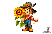 Cute Scarecrow Clipart PNG Bundle, a Graphic by Clipart Bloom (Thumbnail 2 of 11)