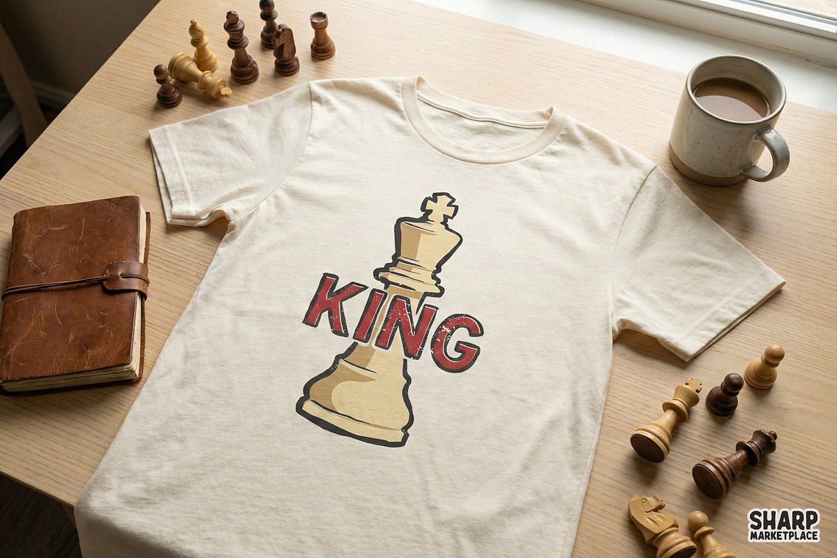 King PNG, Chess King T-Shirt, an Illustration by SharpMarketplace (Photo 2 of 4)
