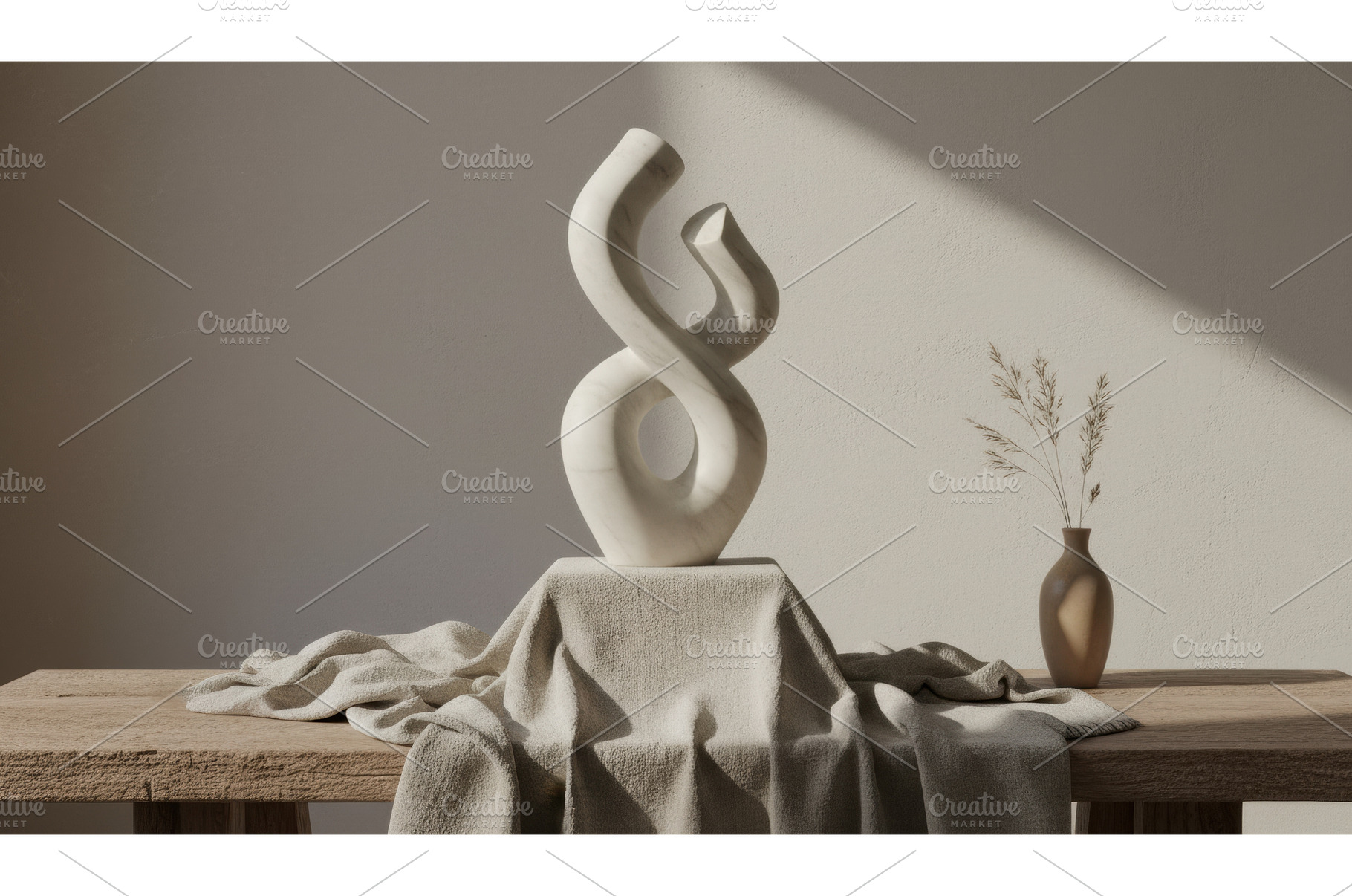 White, swirling marble sculpture, an Abstract Photo by Igor Tichonow