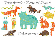 Cute Forest Animals Clipart, an Animal Illustration by PicByKate (Thumbnail 2 of 8)