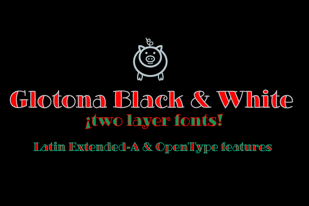 Glotona Black & White fonts preview 4