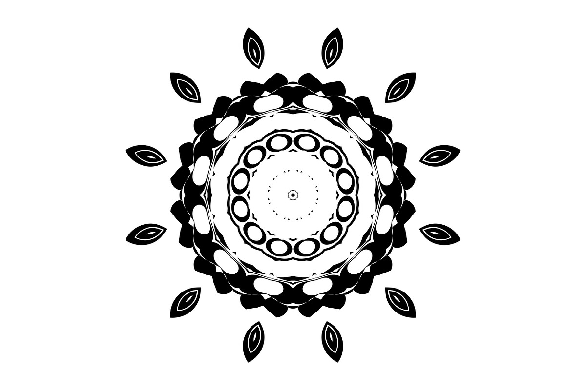 Black and White Mandala Patterns Set, a Decorative Illustration by NJ Himel (Photo 17 of 101)