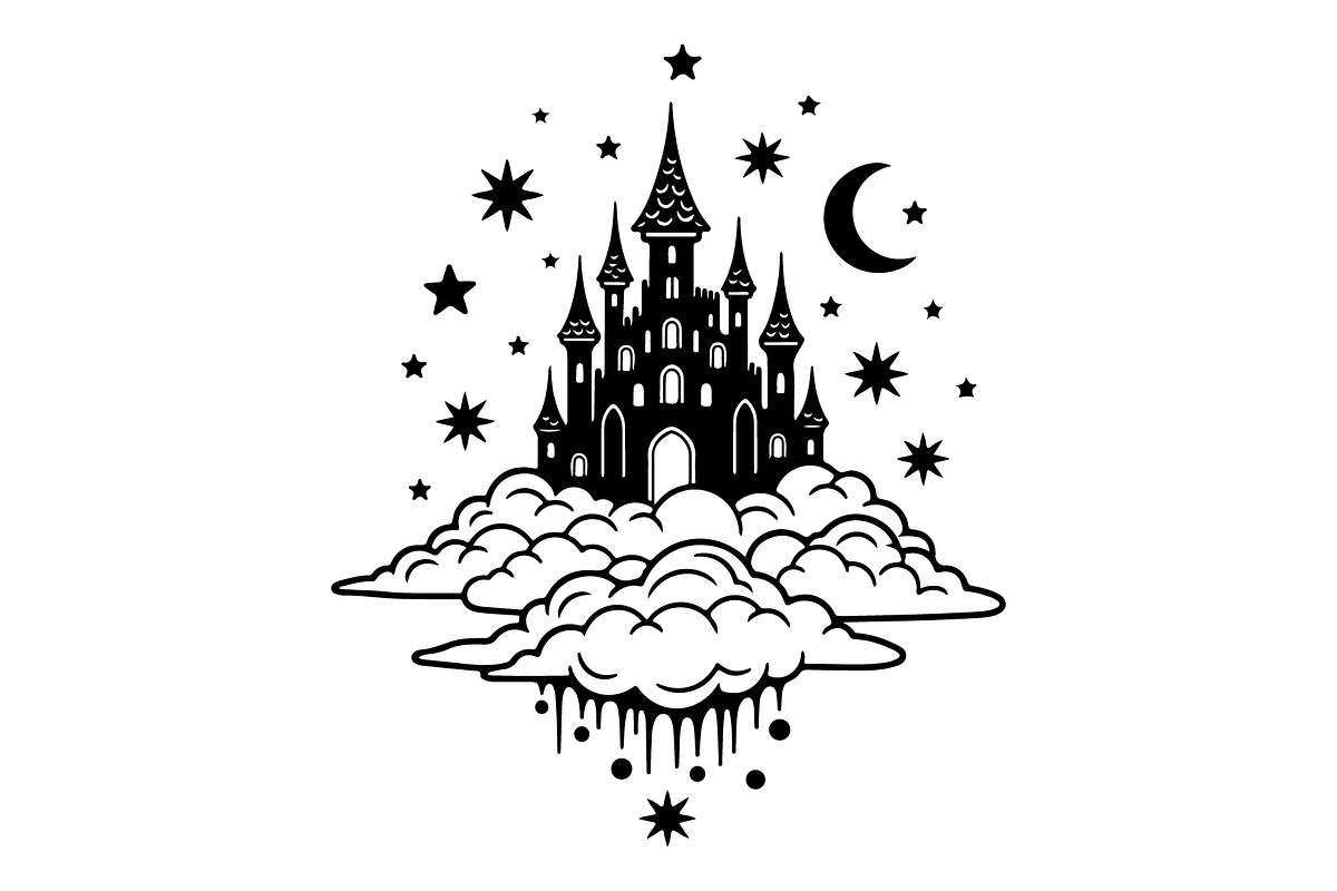 Fantasy Castle Cloud Moon Bundle, an Object Illustration by Gaye Art (Photo 26 of 30)