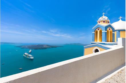 Greece Islands, scenic panoramic sea