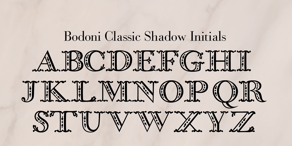 Bodoni Classic Initials, a Script Font by Wiescher-Design (Photo 4 of 6)