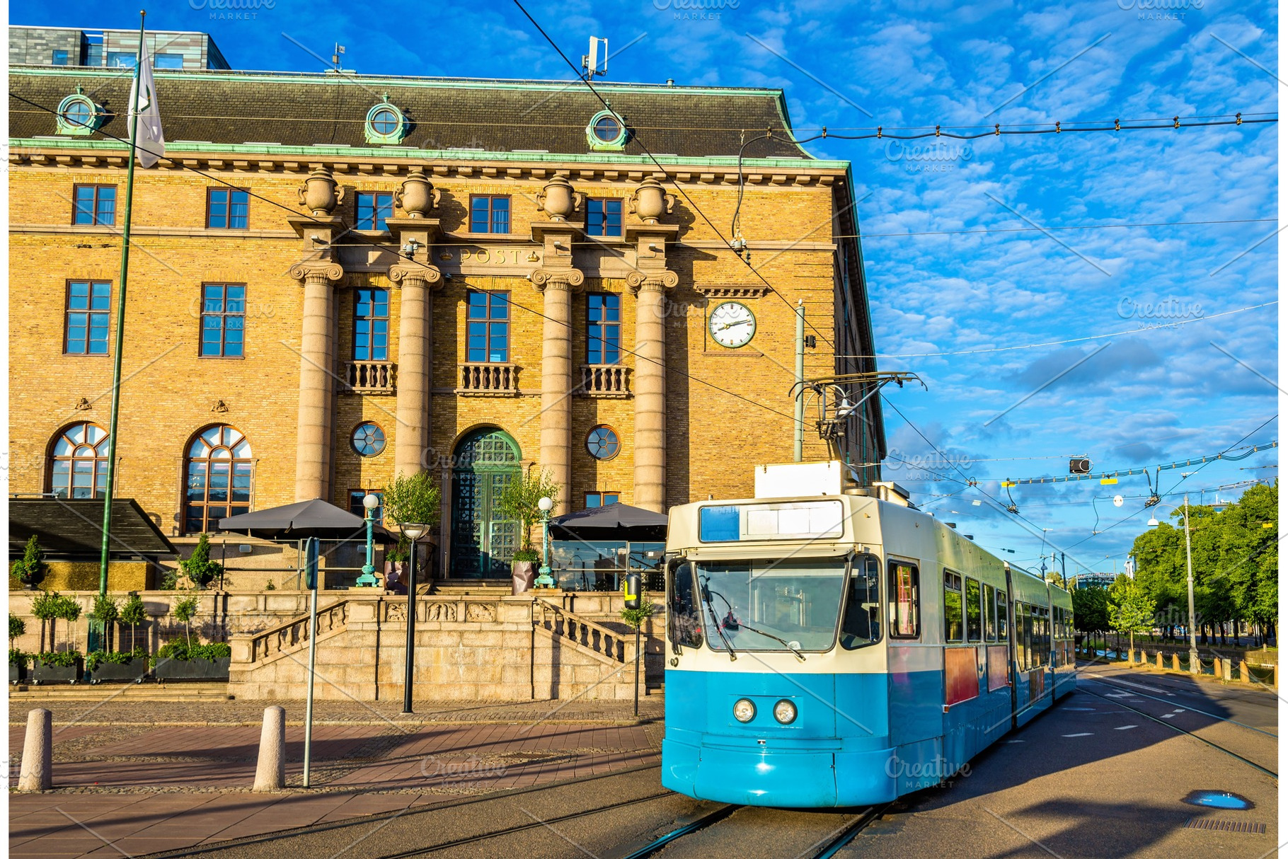 Tram on a street of gothenburg sweden featuring tram, goteborg, and sweden, a Transportation Photo by Leonid Andronov