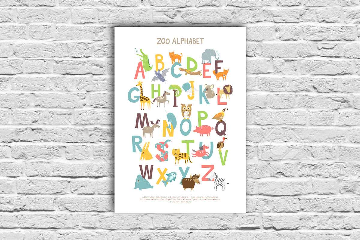 ZOO ENGLISH ALPHABET, an Animal Illustration by KVIO (Photo 4 of 4)