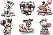 Whimsical Valentine Dog Clipart, an Animal Illustration by Black Bird Studio (Thumbnail 5 of 6)
