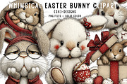 Whimsical Easter Bunny Clipart, an Illustration by CreationArt (Thumbnail 1 of 6)