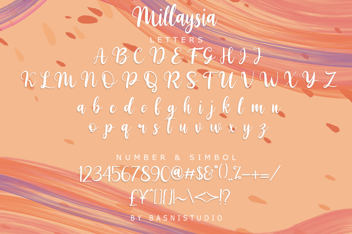 Millaysia Stylish Handwritten, a Script Font by Basnistudio (Photo 5 of 6)