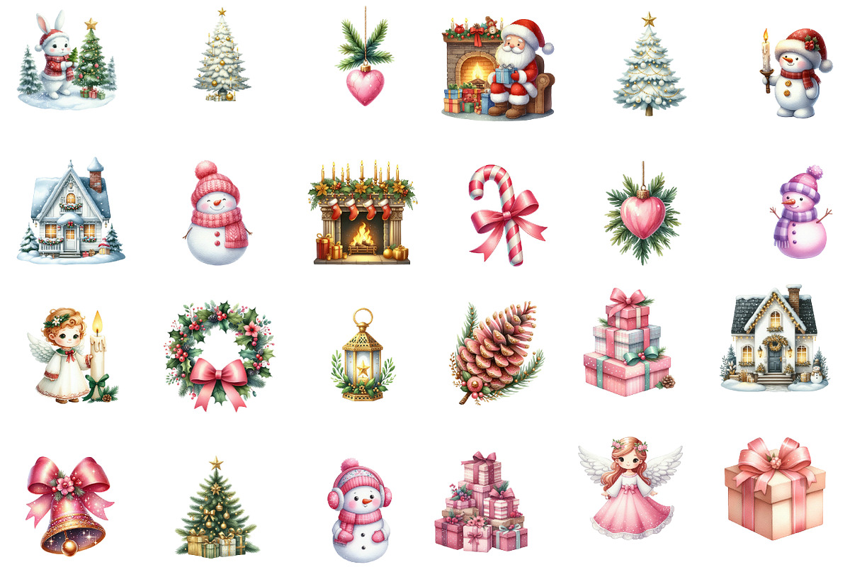 Christmas Clipart Bundle, an Illustration by Designworld (Photo 4 of 5)
