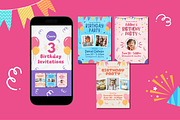 Kids Birthday Party Invitations, a Templates & Theme by TemplateCastleStore (Thumbnail 3 of 9)