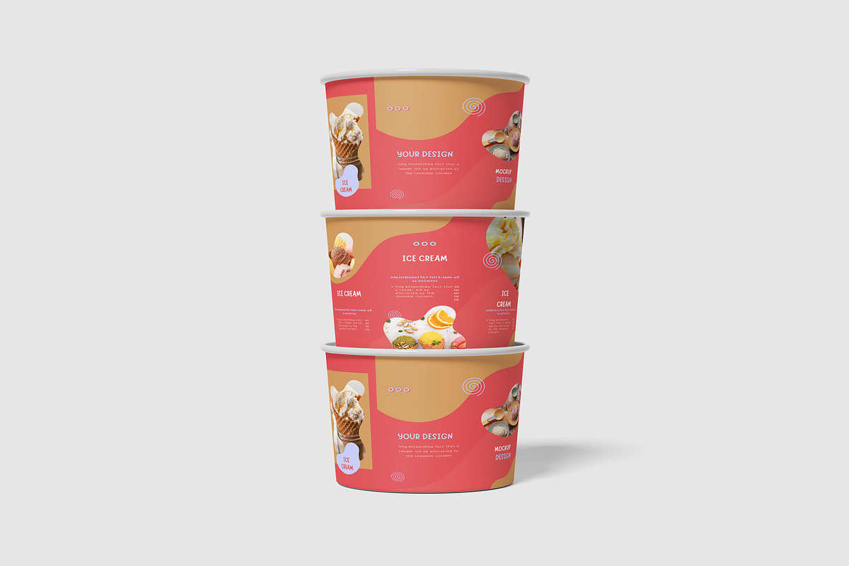 Ice Cream Cup Mockup, a Cups & Container Mockup by swsi-studio (Photo 5 of 8)
