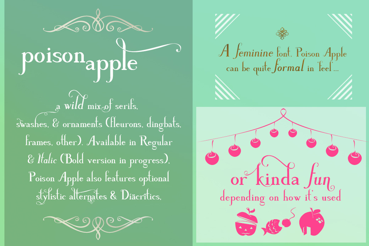 Poison Apple: a Serif & Script font preview 3