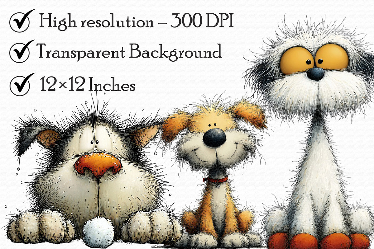 Whimsical Fluffy Dog Clipart, an Illustration by Libby Wishes (Photo 6 of 7)