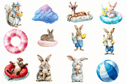 Cute Pool Party Watercolor Clipart, an Illustration by Designworld (Thumbnail 4 of 5)