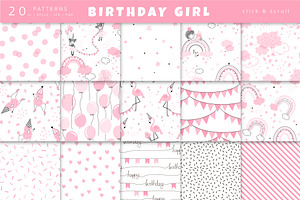 Birthday Girl Clipart & Pattern