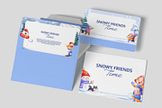 Snowy Friends Time Winter Watercolor, a Seasonal Illustration by CreativeValuation (Thumbnail 8 of 14)