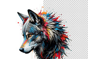 Dynamic wolf head in profile., an Animal Illustration by yod67 (Thumbnail 2 of 10)