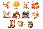 Watercolor Rustic Autumn Clipart, an Illustration by Design Market (Thumbnail 4 of 4)