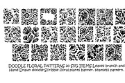 DOODLE FLORAL PATTERNS 20 SVG, a Pattern Graphic by SketchArtStudio (Thumbnail 1 of 3)