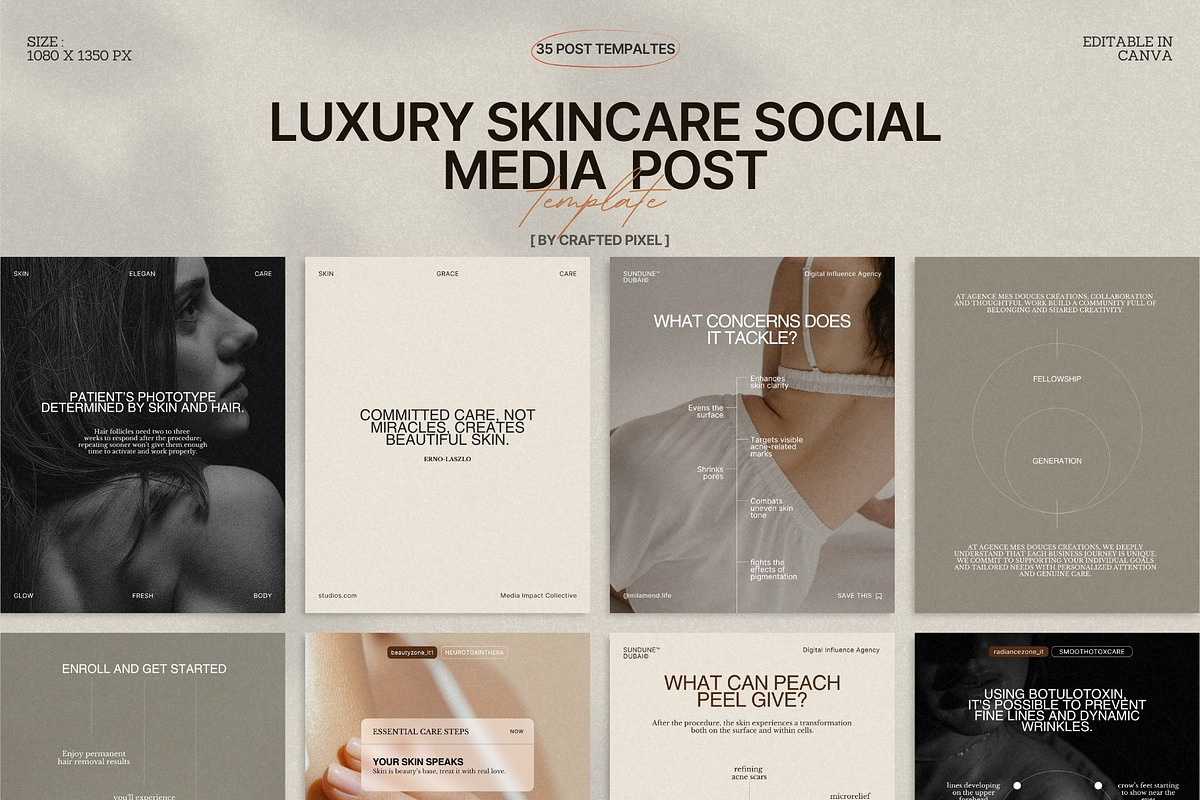 Skincare Instagram Post Layout Kit