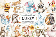 Watercolor Quirky Friendship Clipart, an Illustration by Watercolor design (Thumbnail 1 of 4)