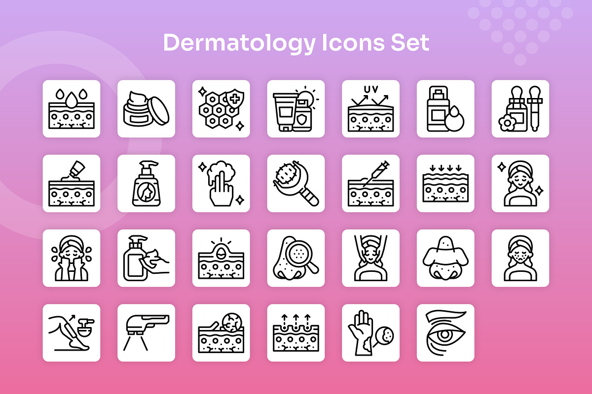 Dermatology Icons Set - Line, an Outline Icon by Kmg Design (Photo 2 of 2)