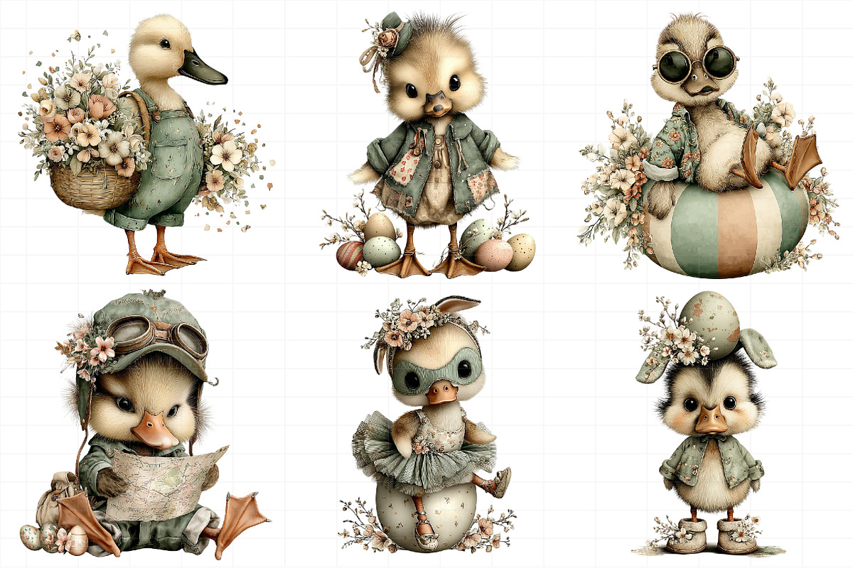 Whimsical Easter Duck Clipart, an Illustration by Daily.Designs (Photo 4 of 7)