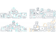 Services Line Illustrations Bundle, an iPhone Mockup by Boyko Pictures (Thumbnail 9 of 15)