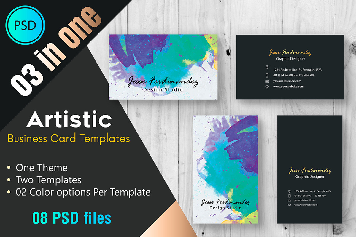 Artistic Business Card Bundle, a Business Card Template by M6 Gallery (Photo 2 of 18)