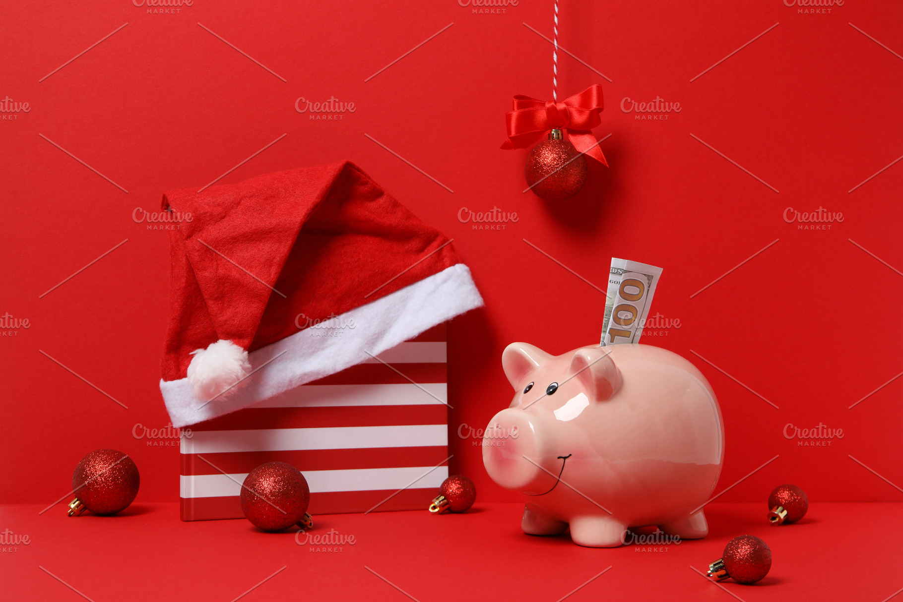 Concept of Christmas finance with piggy bank, a Business Photo by AtlasStudio PRO