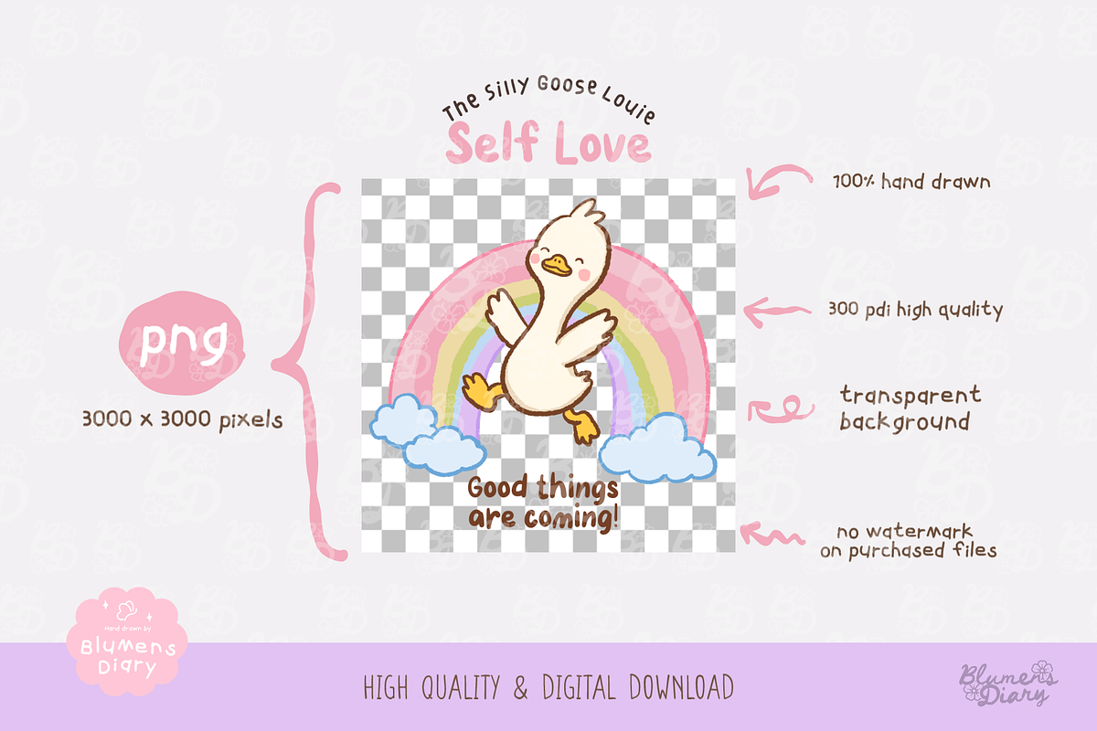 Self Love Silly Goose Clipart, an Animal Illustration by Blumensdiary (Photo 3 of 6)