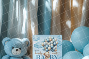 Boy baby shower invitation mockup PS, an Advertising Mockup by Blush Roses Print (Thumbnail 4 of 8)