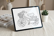 112 Bicycle Coloring Pages for Kids, a Transportation Illustration by ikarifq shop (Thumbnail 4 of 5)