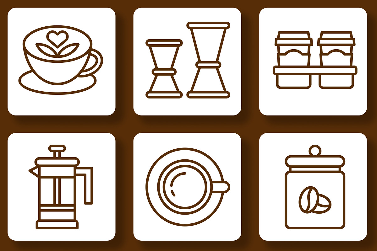 Coffee Shop Icon Set, an Outline Icon by Tekuni (Photo 7 of 9)