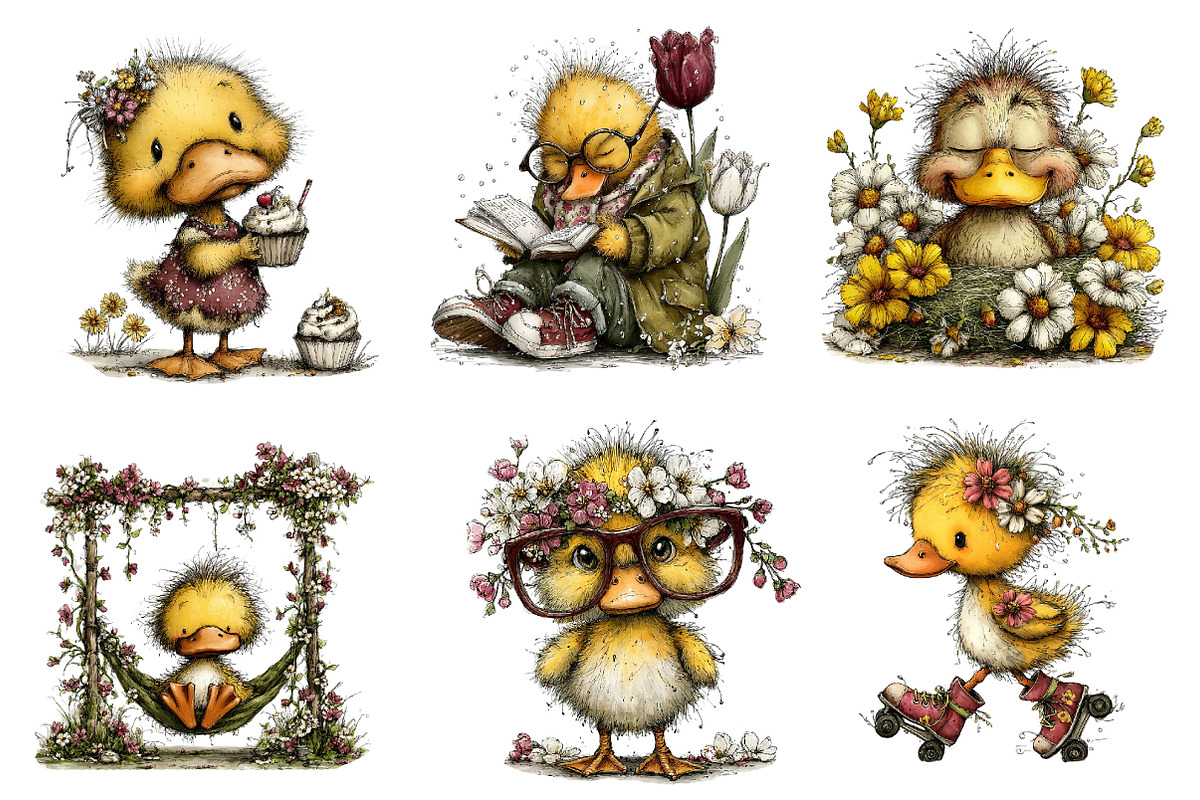 Whimsical Spring Duck Clipart, an Illustration by Dream Creation (Photo 5 of 6)