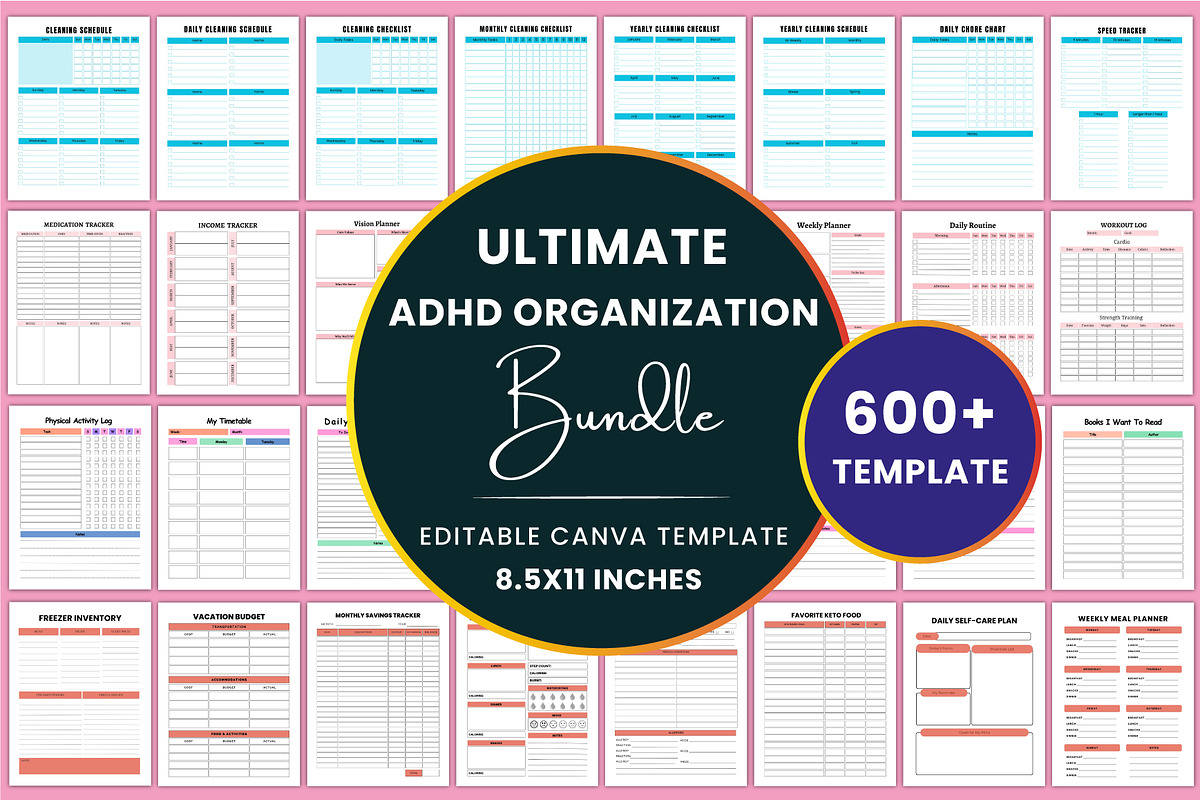 Ultimate ADHD Organization Bundle, a Stationery Template by Shumaya (Photo 1 of 13)