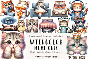 Funny Meme Cats Sublimation Clipart, an Illustration by CreationArt (Thumbnail 1 of 5)
