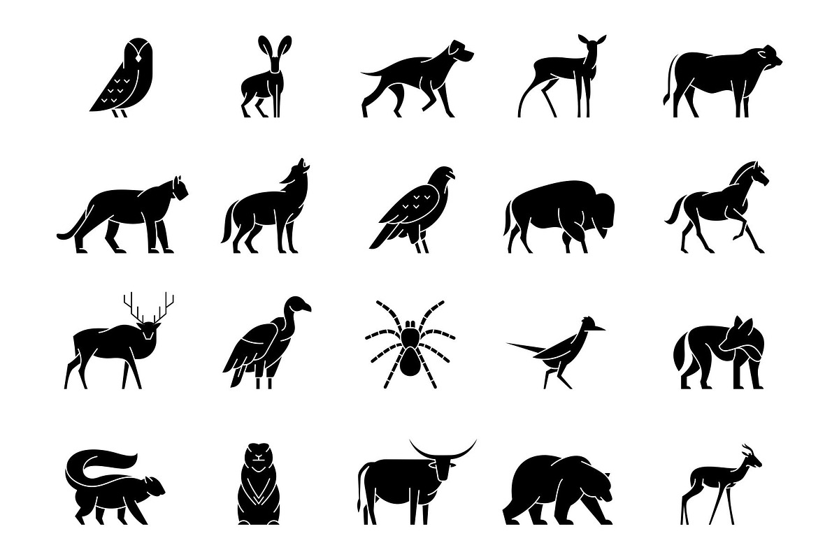 Wild West Animals Icons, a Solid Icon by Buqancreative (Photo 3 of 3)