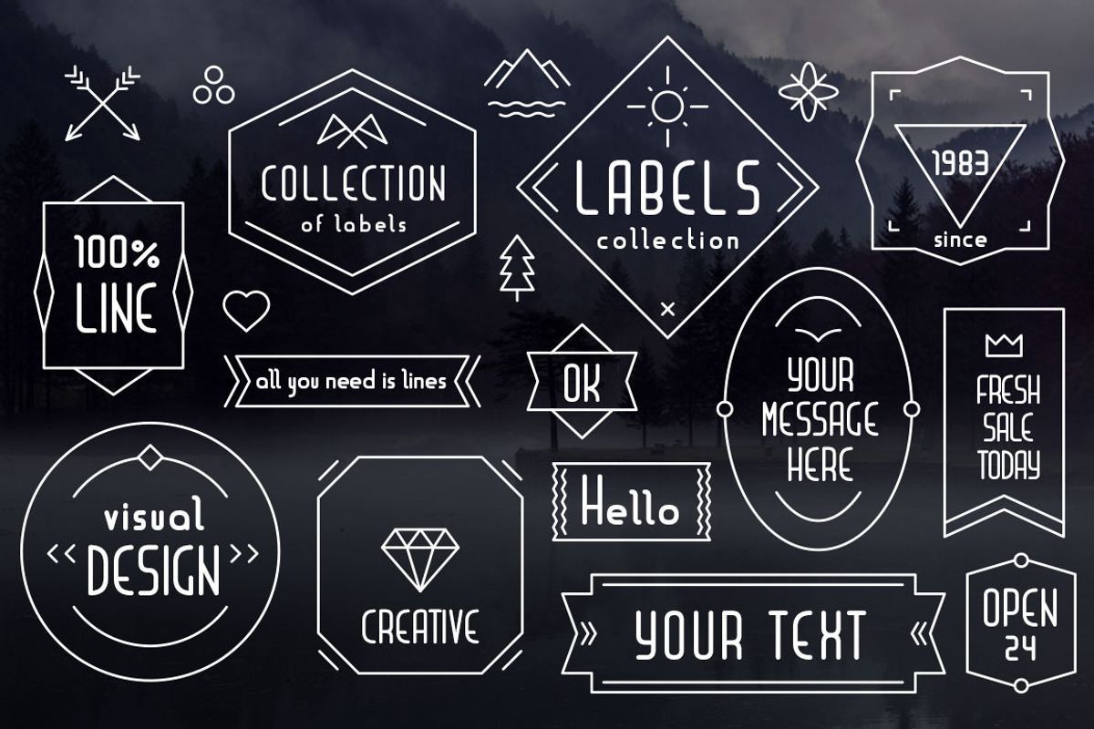 Liner| font for logos with frames preview 6