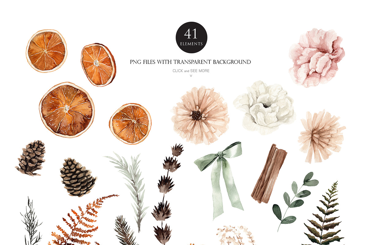 Watercolor flower - Winter Bohemian, an Illustration by Beigetime (Photo 3 of 13)