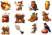 Watercolor Amber Halloween, an Illustration by Designworld (Thumbnail 4 of 6)